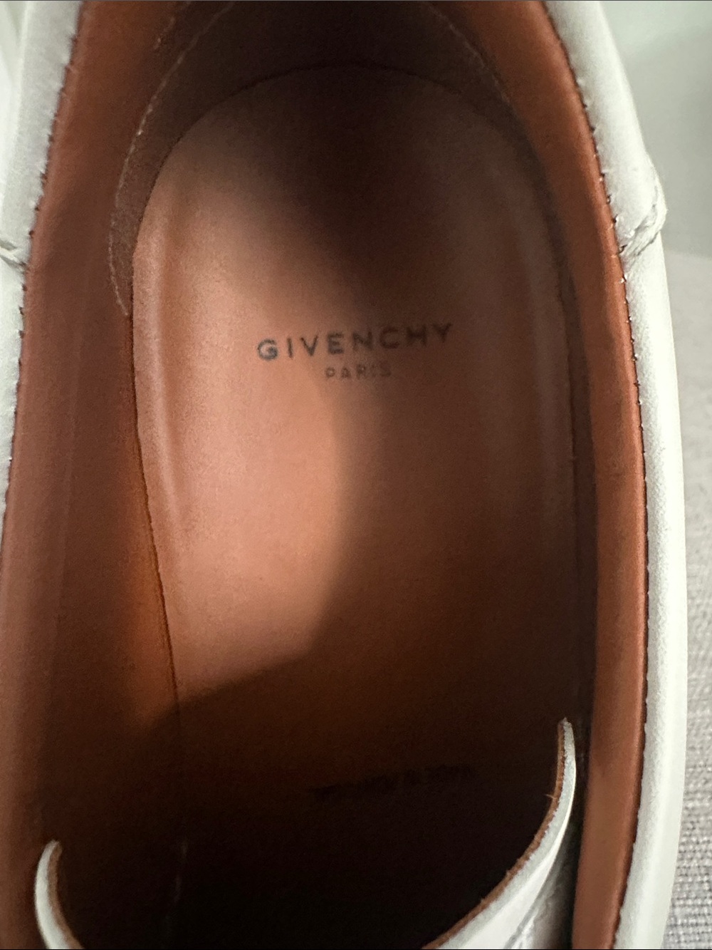 Givenchy White Leather Sneakers with Black Logo Band - Picture 2 of 6